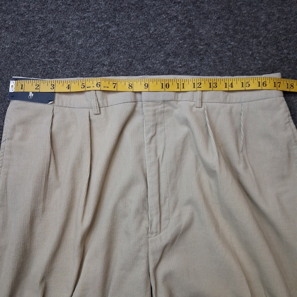 Polo Ralph Lauren Siena Corduroy Pants Mens 36x31 Pleated Cuffed Cotton Preppy - Picture 3 of 16